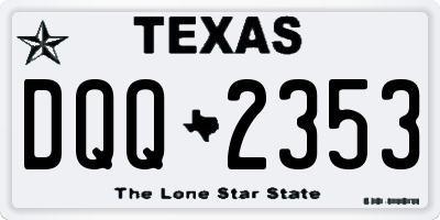 TX license plate DQQ2353