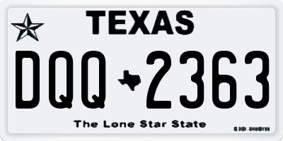 TX license plate DQQ2363