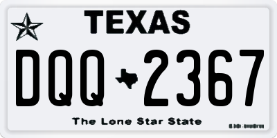 TX license plate DQQ2367