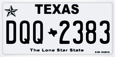 TX license plate DQQ2383