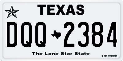 TX license plate DQQ2384