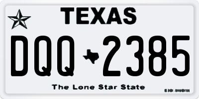 TX license plate DQQ2385
