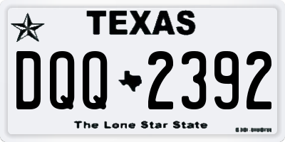 TX license plate DQQ2392