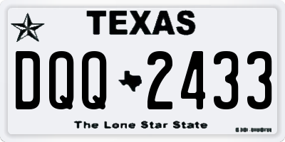 TX license plate DQQ2433