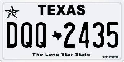 TX license plate DQQ2435