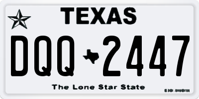 TX license plate DQQ2447