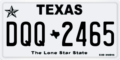 TX license plate DQQ2465