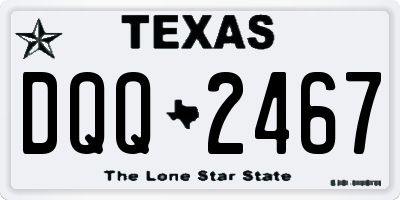 TX license plate DQQ2467