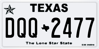 TX license plate DQQ2477