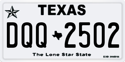 TX license plate DQQ2502