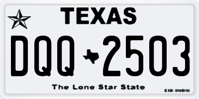 TX license plate DQQ2503