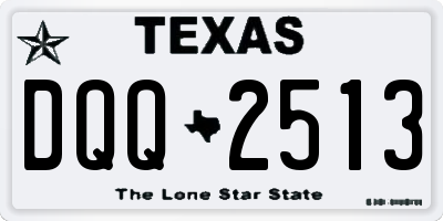 TX license plate DQQ2513