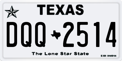 TX license plate DQQ2514