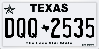 TX license plate DQQ2535