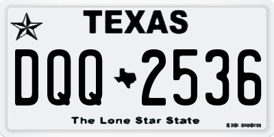 TX license plate DQQ2536