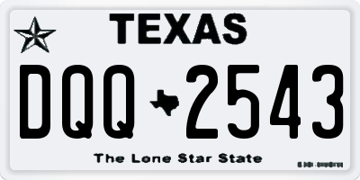 TX license plate DQQ2543