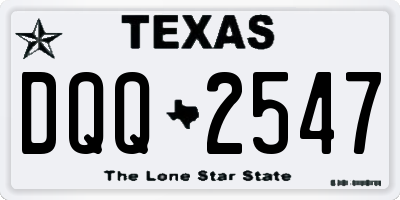 TX license plate DQQ2547