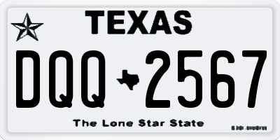 TX license plate DQQ2567