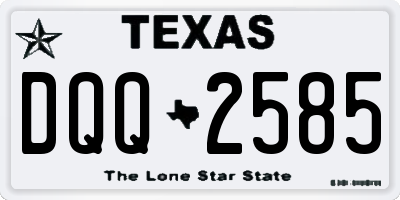 TX license plate DQQ2585