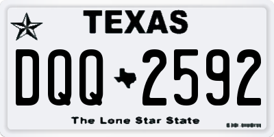 TX license plate DQQ2592