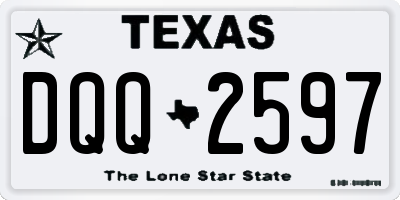TX license plate DQQ2597
