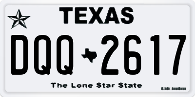 TX license plate DQQ2617