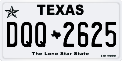 TX license plate DQQ2625