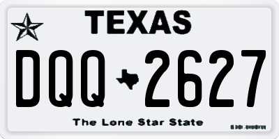 TX license plate DQQ2627