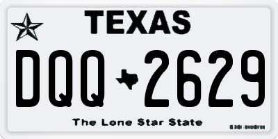 TX license plate DQQ2629