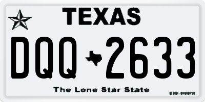 TX license plate DQQ2633