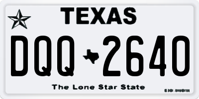 TX license plate DQQ2640