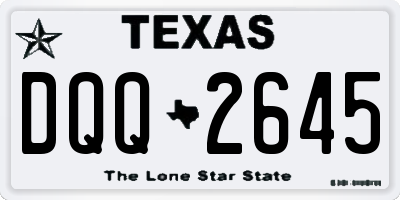 TX license plate DQQ2645