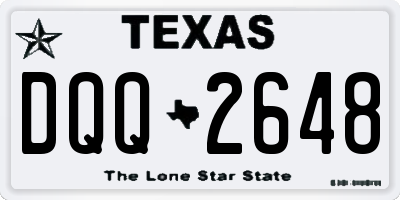 TX license plate DQQ2648
