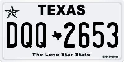 TX license plate DQQ2653