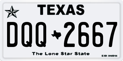 TX license plate DQQ2667