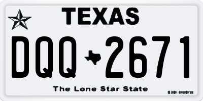 TX license plate DQQ2671