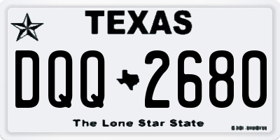TX license plate DQQ2680
