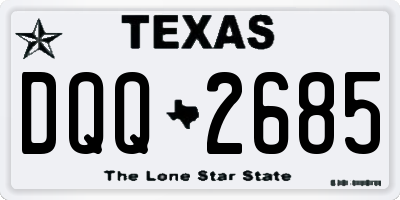 TX license plate DQQ2685