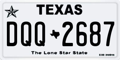 TX license plate DQQ2687