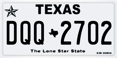 TX license plate DQQ2702