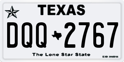 TX license plate DQQ2767