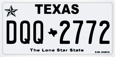 TX license plate DQQ2772