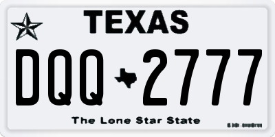 TX license plate DQQ2777