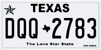 TX license plate DQQ2783