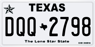 TX license plate DQQ2798