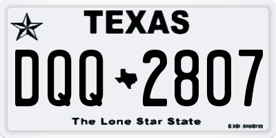 TX license plate DQQ2807