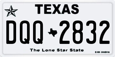 TX license plate DQQ2832