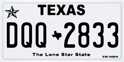 TX license plate DQQ2833