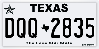 TX license plate DQQ2835