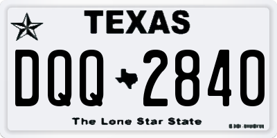 TX license plate DQQ2840